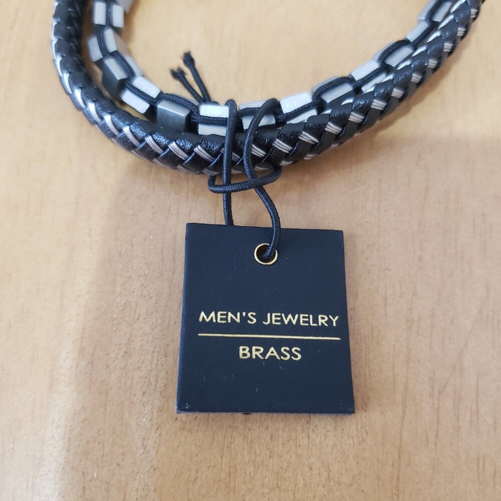 Bain x Miller Men's Bracelet Set Woven and Metal Beaded New with Tag - Picture 2 of 7
